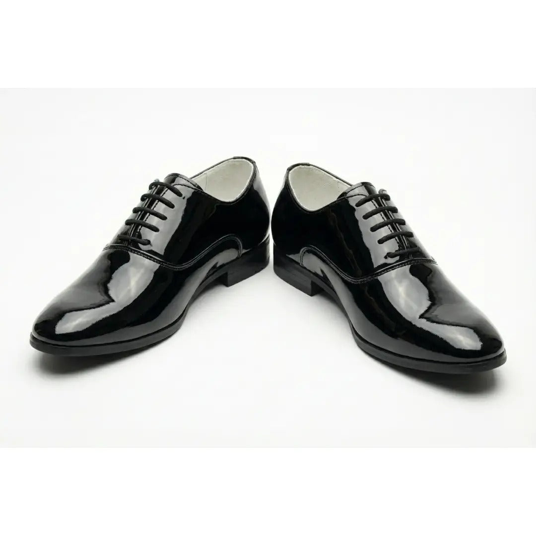 Pantofi Oxford formali pentru bărbați, din piele PU lăcuită