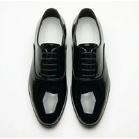 Pantofi Oxford formali pentru bărbați, din piele PU lăcuită