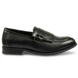 Mocasini slip-on pentru bărbați cu franjuri și baretă Monk Strap