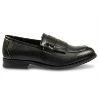 Mocasini slip-on pentru bărbați cu franjuri și baretă Monk Strap