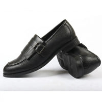 Mocasini slip-on pentru bărbați cu franjuri și baretă Monk Strap