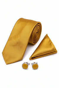 Set de cravate aurii pentru bărbați