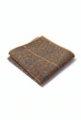 Batistă de buzunar bărbătească din amestec de lână tweed aurie