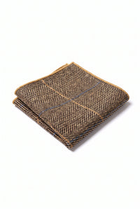 Batistă de buzunar bărbătească din amestec de lână tweed aurie