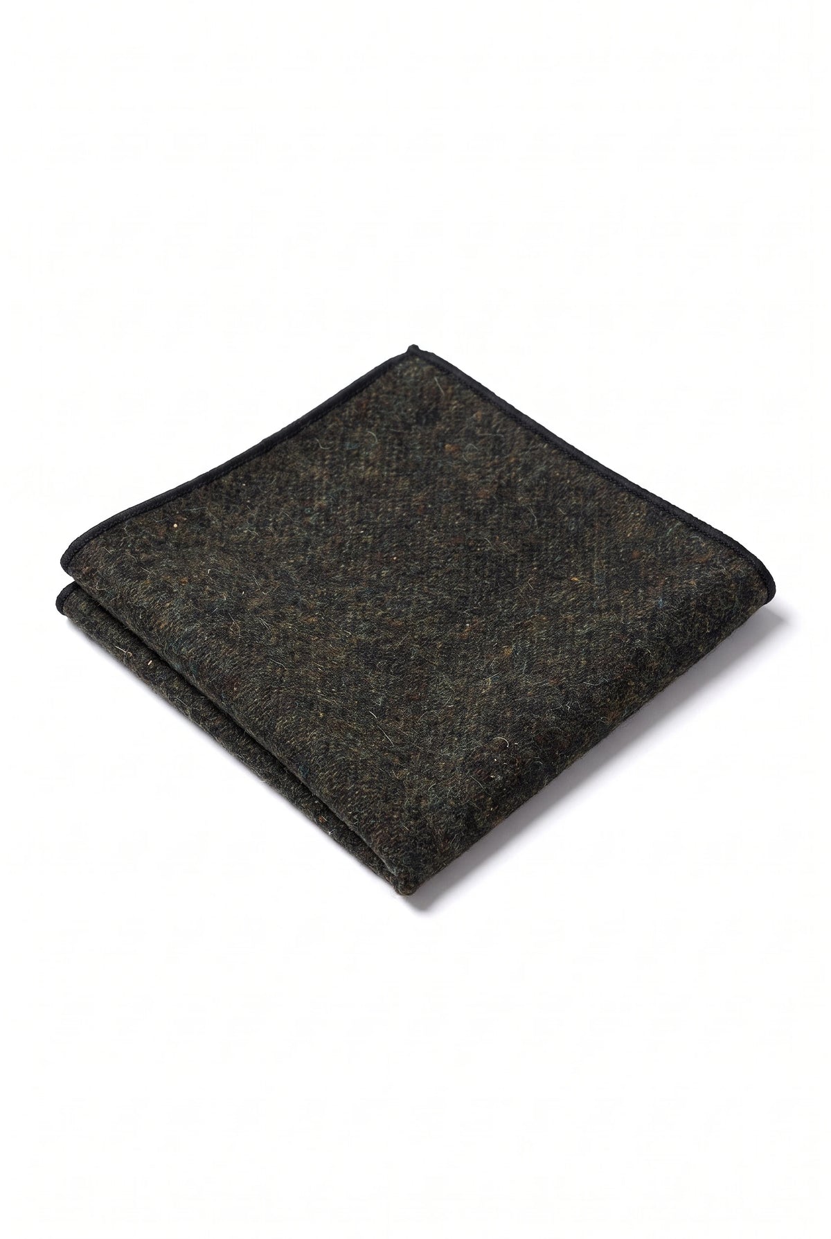 Batistă de buzunar bărbătească verde din amestec de lână și tweed