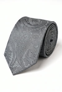 Set cadou cravată Paisley gri pentru bărbați