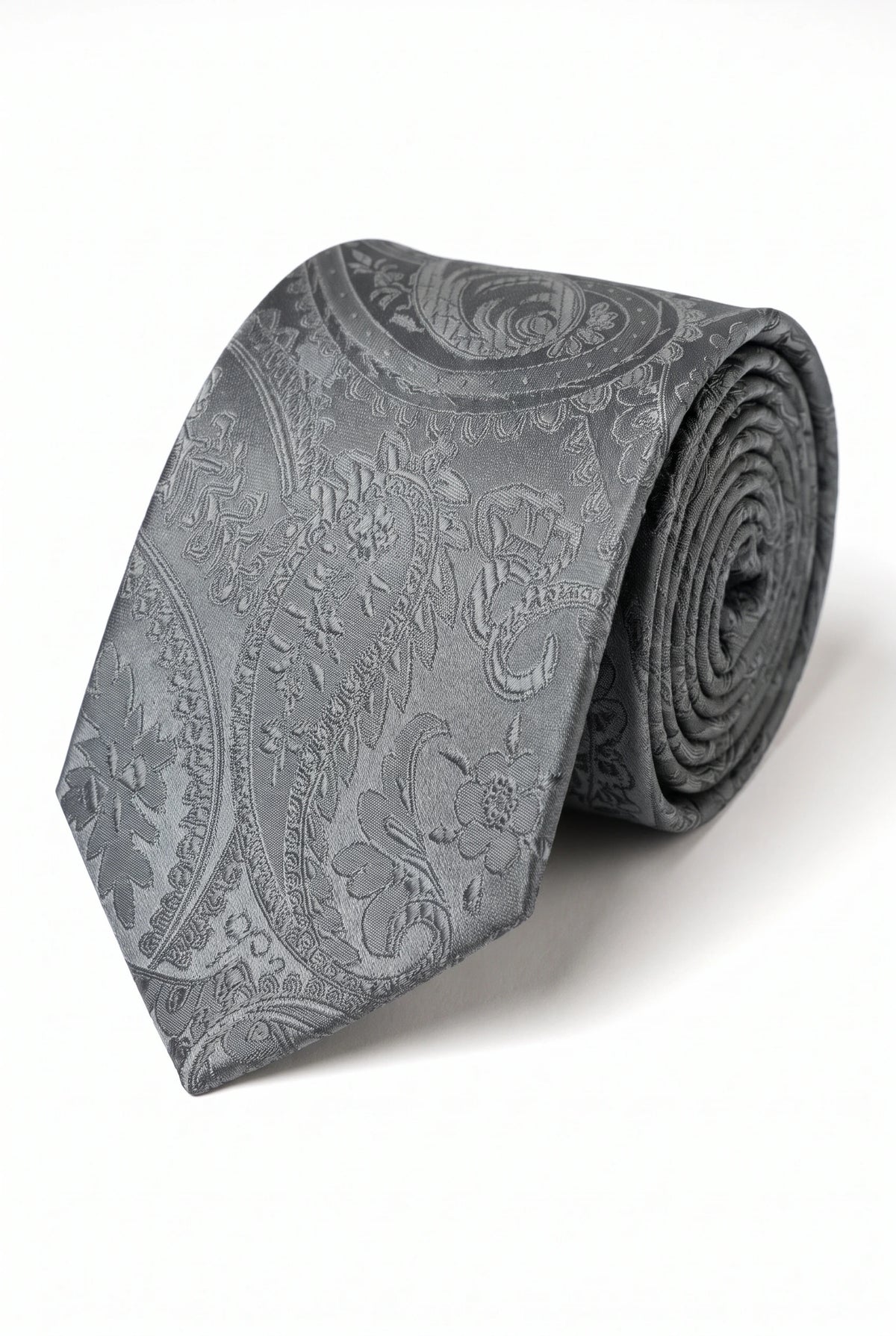 Set cadou cravată Paisley gri pentru bărbați