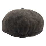 Șapcă plată clasică Newsboy pentru bărbați, model Herringbone - Maro