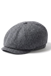 Șapcă plată clasică Newsboy pentru bărbați, model Herringbone - Gri