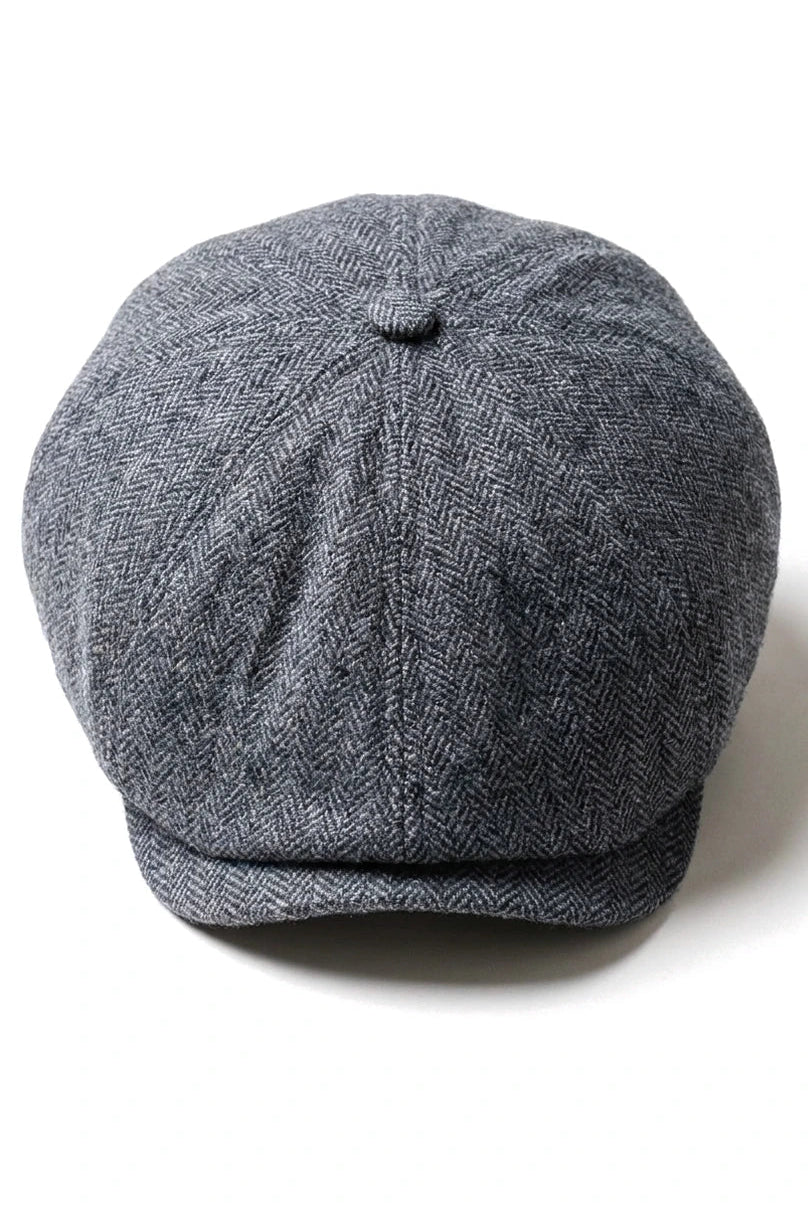 Șapcă plată clasică Newsboy pentru bărbați, model Herringbone - Gri