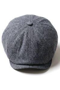 Șapcă plată clasică Newsboy pentru bărbați, model Herringbone - Gri