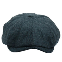 Șapcă plată clasică Newsboy pentru bărbați, model Herringbone - Măsliniu
