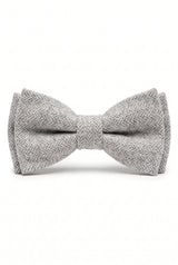 Papion bărbătesc gri deschis din tweed