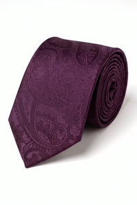 Set cadou cravată Paisley liliac pentru bărbați