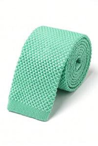 Cravată tricotată verde mentă pentru bărbați