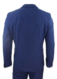 Mens Navy-Blue 3 Piece Wedding Suit