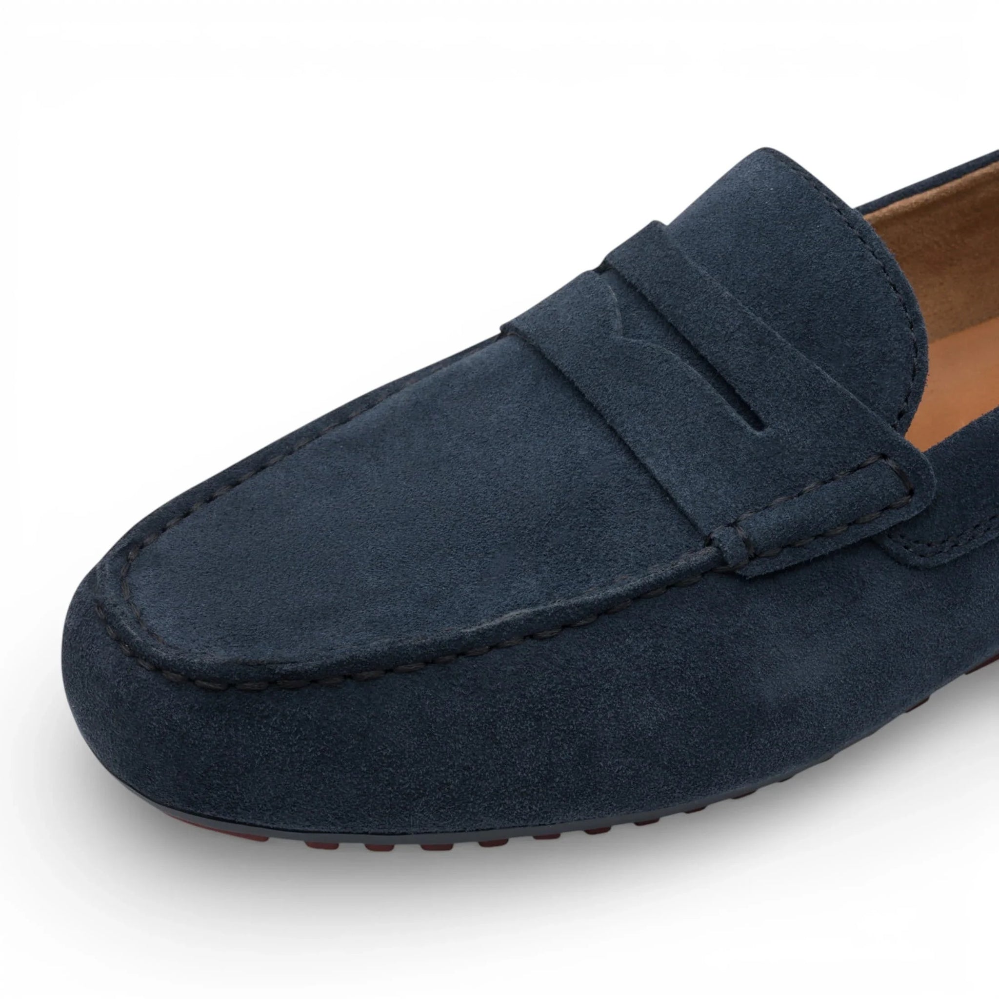 Mocasini bărbătești din piele întoarsă bleumarin