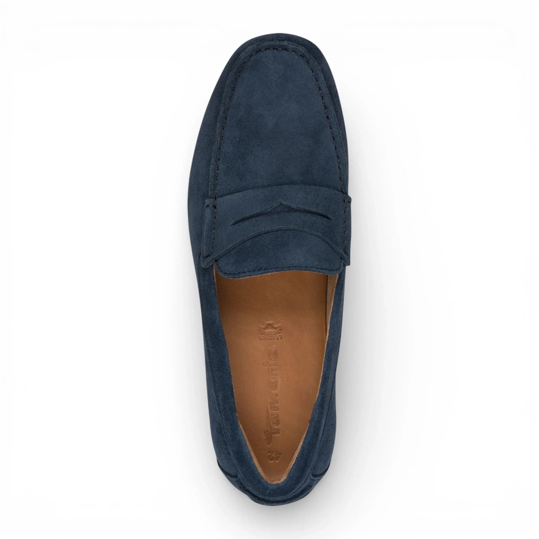 Mocasini bărbătești din piele întoarsă bleumarin