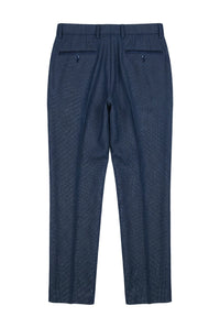 Arthur - Pantaloni bărbătești Birdseye bleumarin