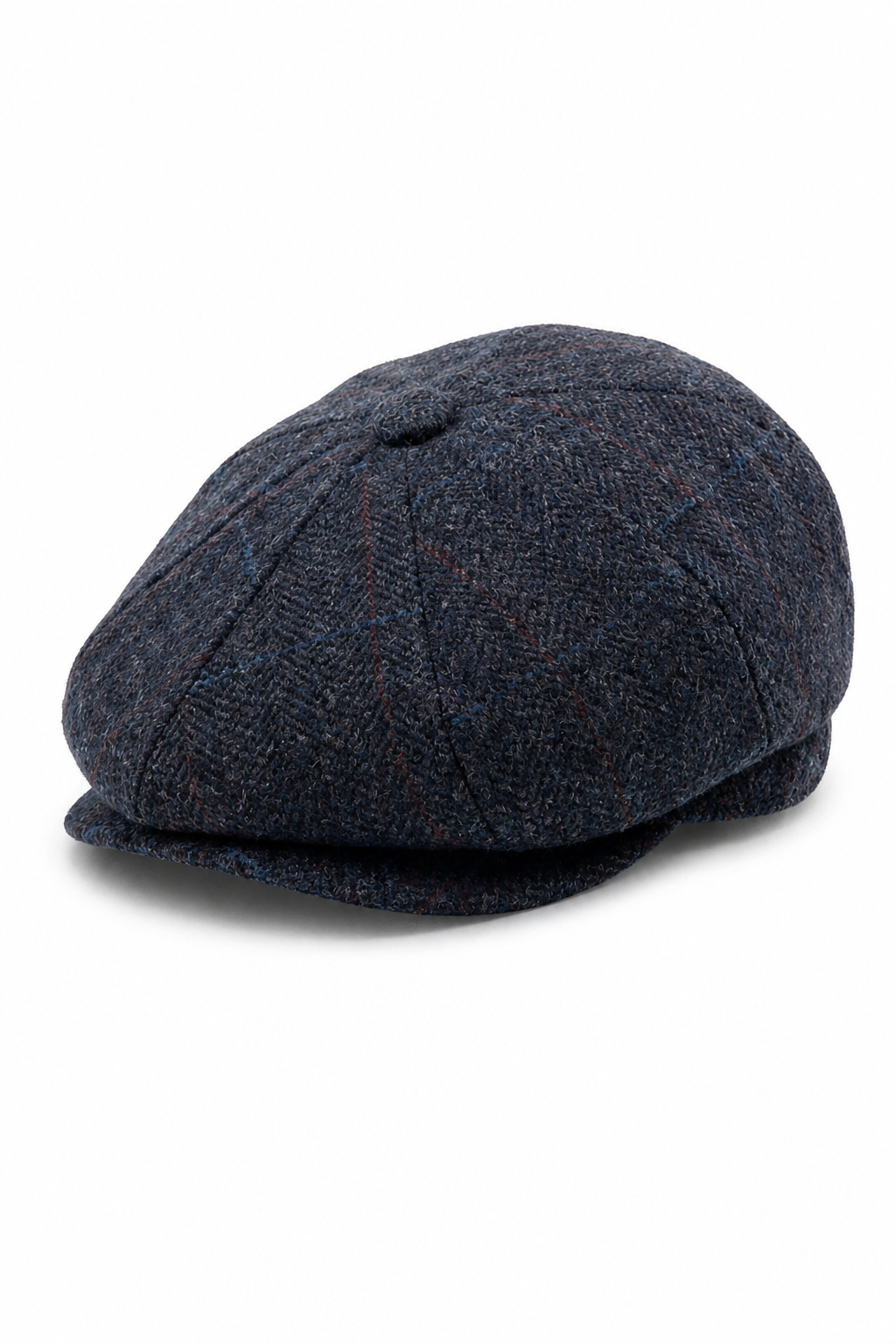 Șapcă plată Newsboy pentru bărbați, din amestec de lână, bleumarin, tweed