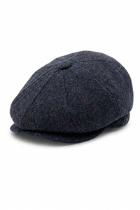 Șapcă plată Newsboy pentru bărbați, din amestec de lână, bleumarin, tweed
