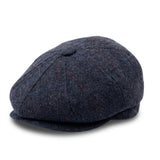 Șapcă plată Newsboy pentru bărbați, din amestec de lână, bleumarin, tweed