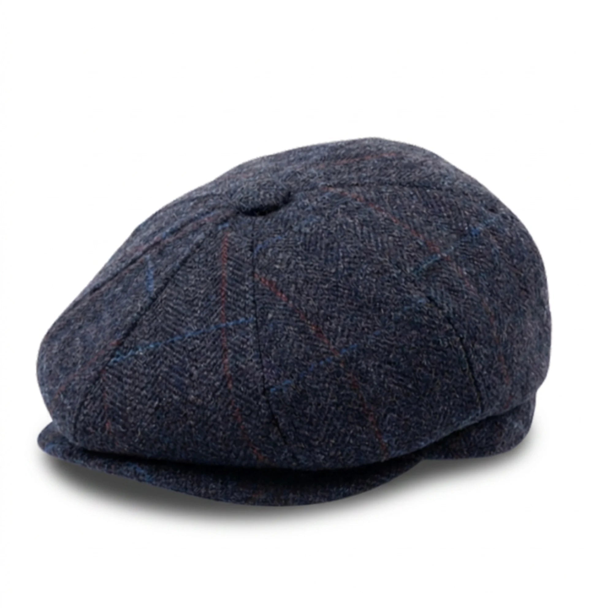 Șapcă plată Newsboy pentru bărbați, din amestec de lână, bleumarin, tweed