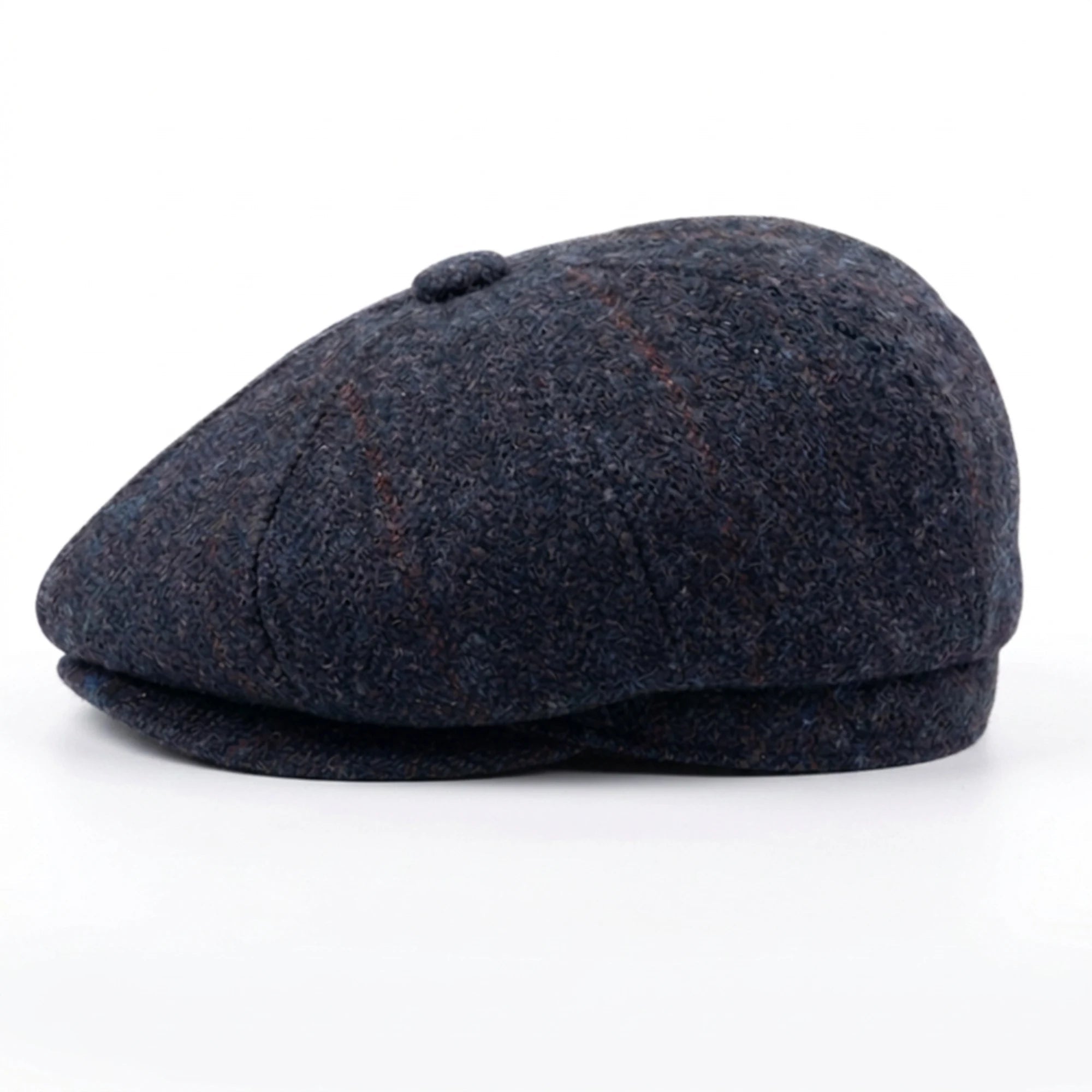 Șapcă plată Newsboy pentru bărbați, din amestec de lână, bleumarin, tweed
