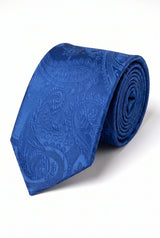 Set cadou cravată Paisley bleumarin pentru bărbați