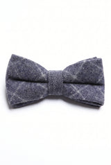 Papion bărbătesc din tweed bleumarin