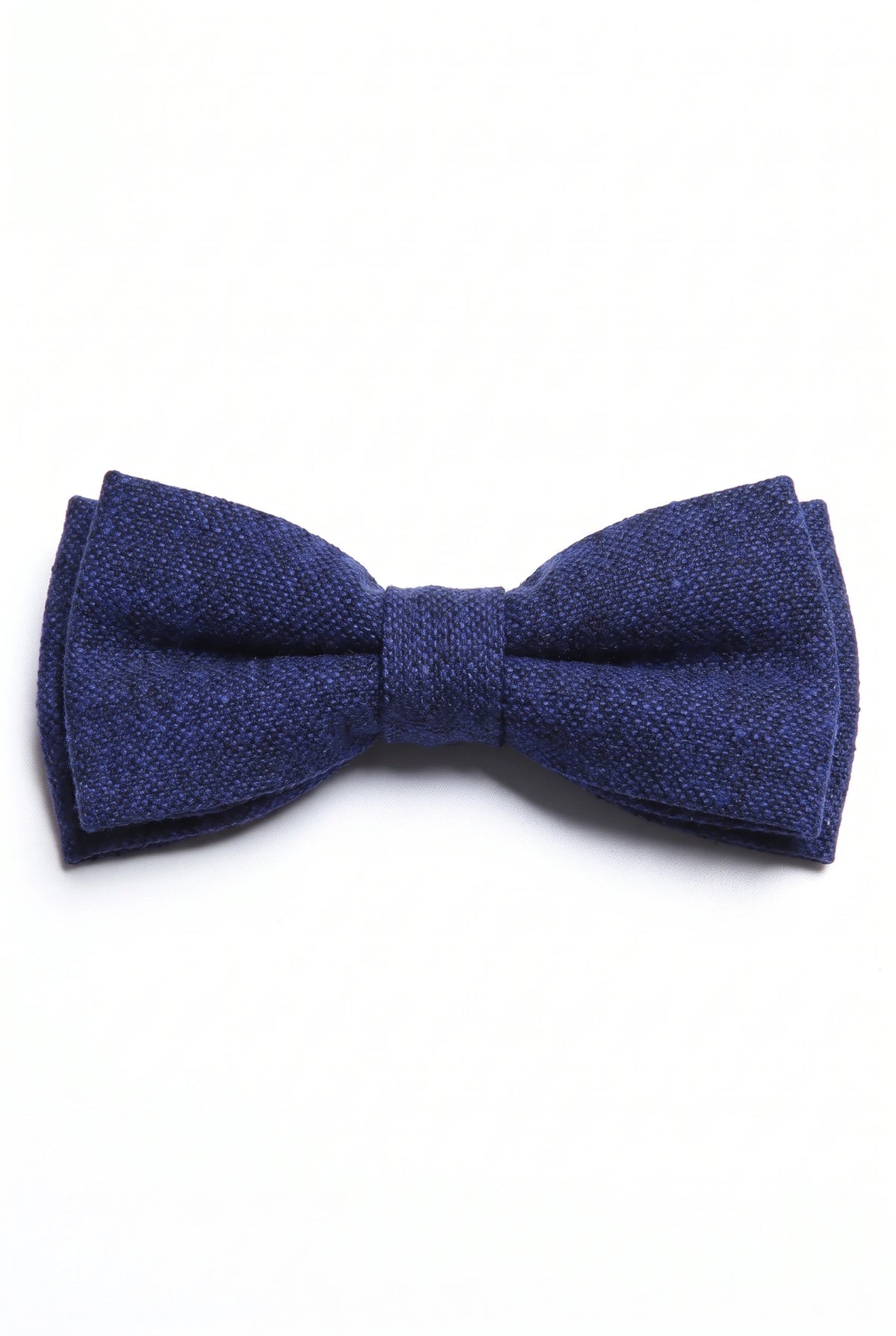 Papion bărbătesc din amestec de lână și tweed bleumarin