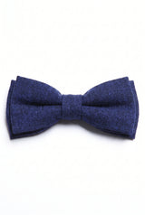 Papion bărbătesc din amestec de lână și tweed bleumarin