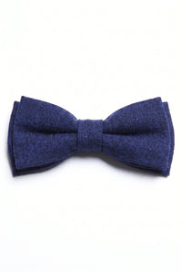 Papion bărbătesc din amestec de lână și tweed bleumarin