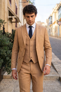 Cravată bărbătească din amestec de lână bleumarin cu model tweed