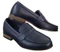 Mens Nubuck Leather Slip On Loafers Moccasins Shoes Vintage Retro Classic