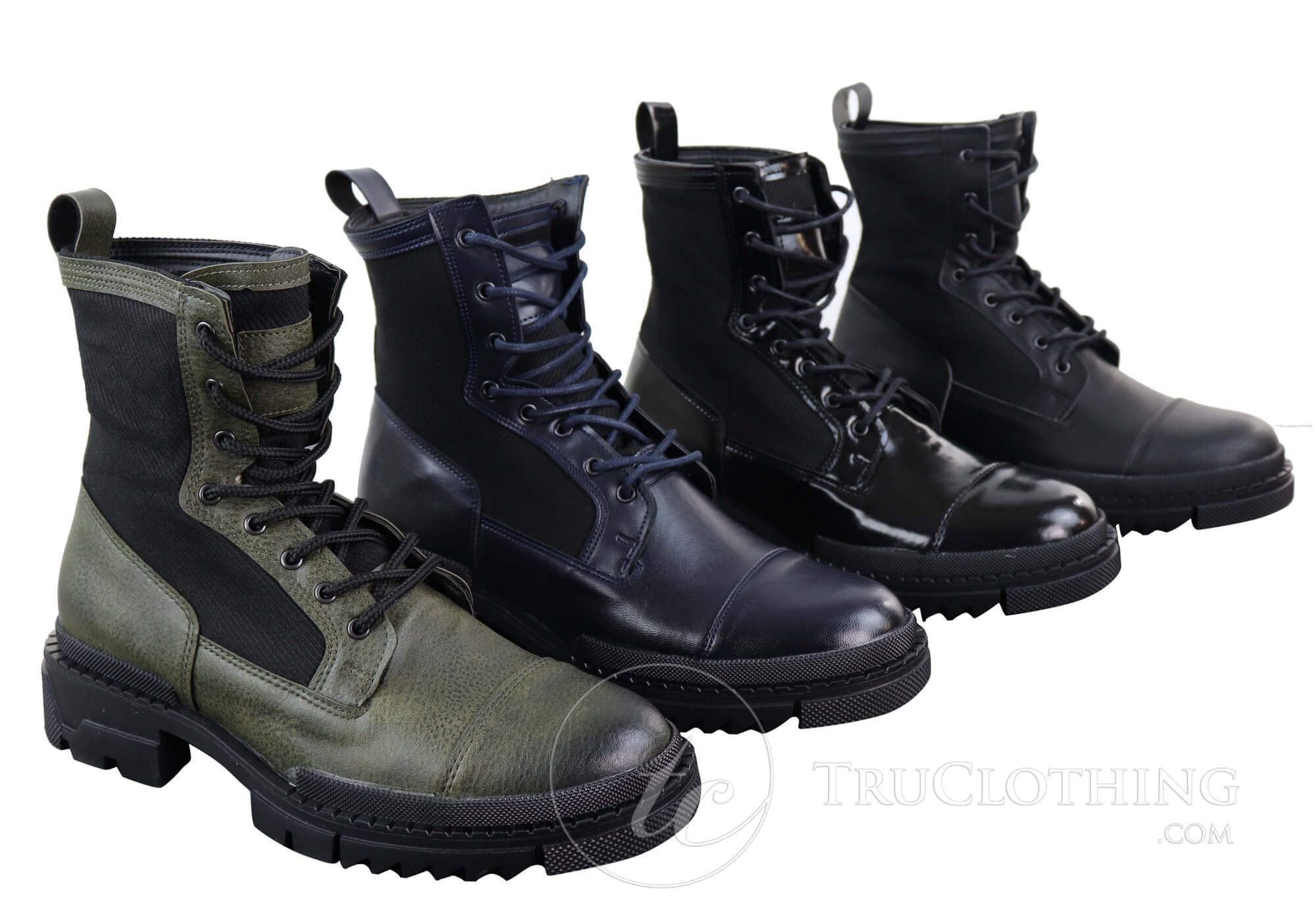 Mens PU Leather Ankle Boots