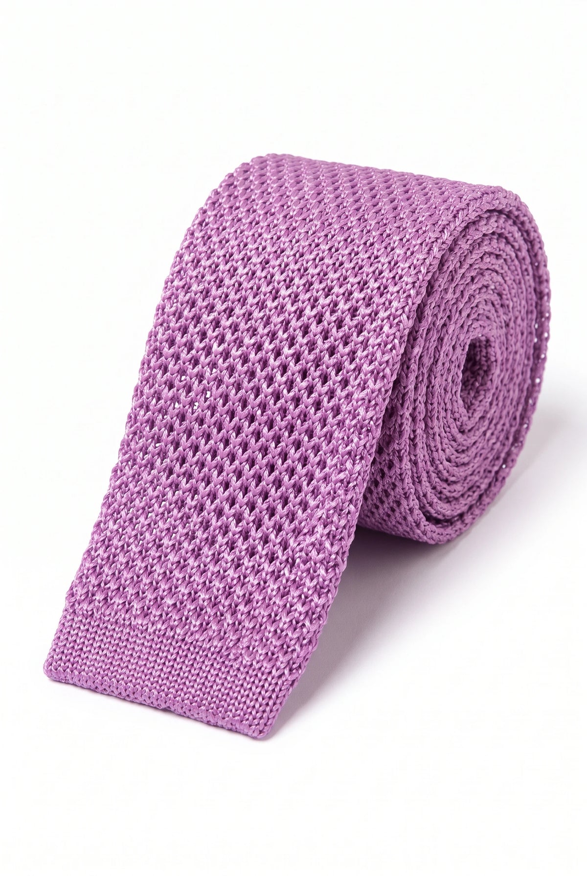 Cravată bărbătească violet tricotată din poliester