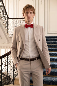 Papion roșu din tweed pentru bărbați