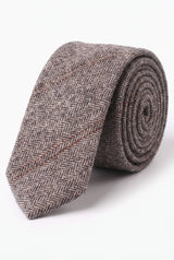 Cravată bărbătească roșie din amestec de lână tweed