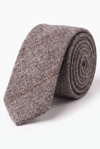 Cravată bărbătească roșie din amestec de lână tweed