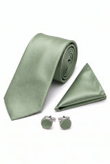 Set de cravate bărbătești verde salvie