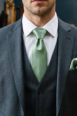 Set de cravate bărbătești verde salvie