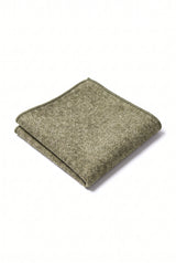 Batistă de buzunar bărbătească din amestec de lână tweed verde salvie
