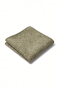 Batistă de buzunar bărbătească din amestec de lână tweed verde salvie