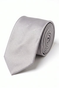 Cravată bărbătească argintie subțire, 6 cm, culoare uni