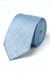 Set cadou cravată Paisley albastru deschis pentru bărbați