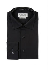 Cămașă bărbătească slim fit cu mânecă lungă și nasturi - Negru