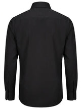 Cămașă bărbătească slim fit cu mânecă lungă și nasturi - Negru