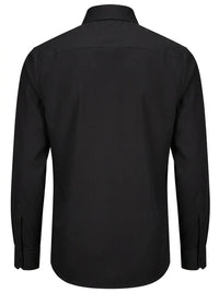 Cămașă bărbătească slim fit cu mânecă lungă și nasturi - Negru