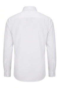 Cămașă bărbătească slim fit cu mânecă lungă și nasturi - Alb